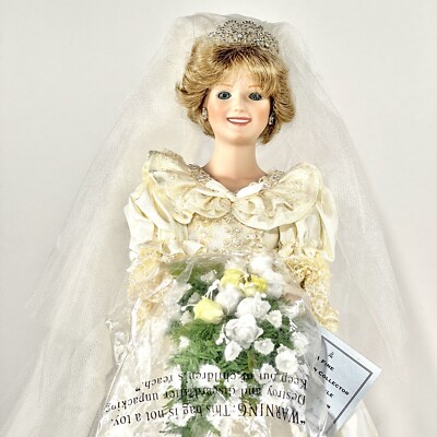 The Princess Diana 19 Porcelain Wedding Dress Bride Doll Danbury Mint w  Tag | eBay