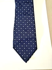 PERRY ELLIS PORTFOLIO-100% Silk Neck Tie Blue with geometric pattern- 58"x3.5"