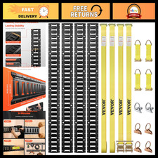 5' E-Track Tie-Down Rail Kit, 16 Pcs Heavy-Duty Steel Rails for Cargo Securement