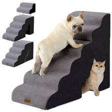 Dog Ramp for High Beds - 28.5" H 6 Steps Pet Stairs for Large Dogs with Tunne...