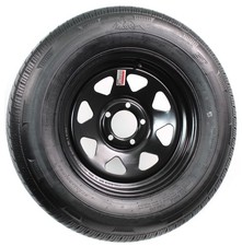 Trailer Tire And Rim Bias Ply St20575d14 Lrc 14x5.5 5-4.5 Black Spoke Wheel
