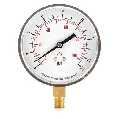 GRAINGER APPROVED 4FLX5 Pressure Gauge,Test,3-1/2 In 4FLX5