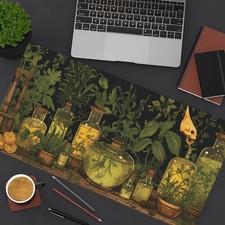 40 90cm1pc Witchy Botanical Potions Gaming Mouse Pad - Large Desk Mat with Anti-