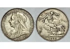 SCARCE 1898 QUEEN VICTORIA GREAT BRITAIN SILVER LXII EDGE CROWN COIN