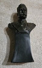 Painted Plaster Bust Pedestal Polish Josef Pilsudski First Marshal Of Poland