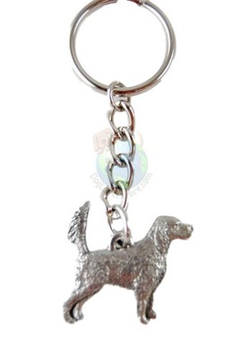 English Setter Keychain Pewter Tail Up