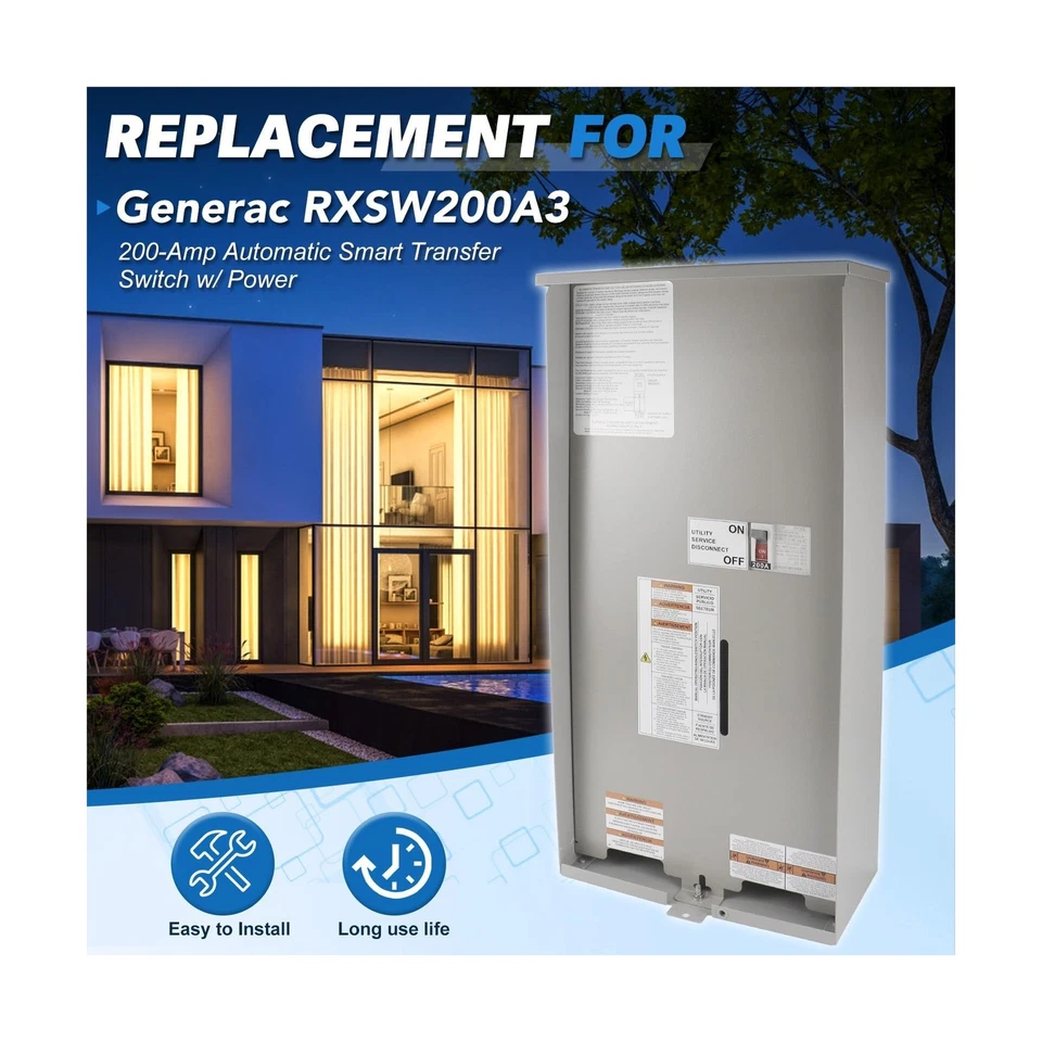 200 Amp Single Phase Generator Automatic Transfer Switch Compatible with Gene... - Image 2 of 4