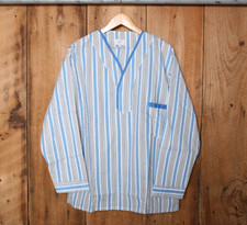 Vintage JC PENNEY Blue/White/Black Striped 2 pc. Pants Shirt Pajama Set Men's L