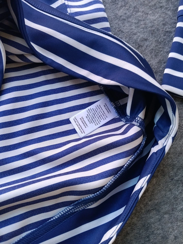 Pullover Vineyard Vines Performance para mujer con cremallera 1/4 blanco/azul marino a rayas talla XXS Foto 4 de 4