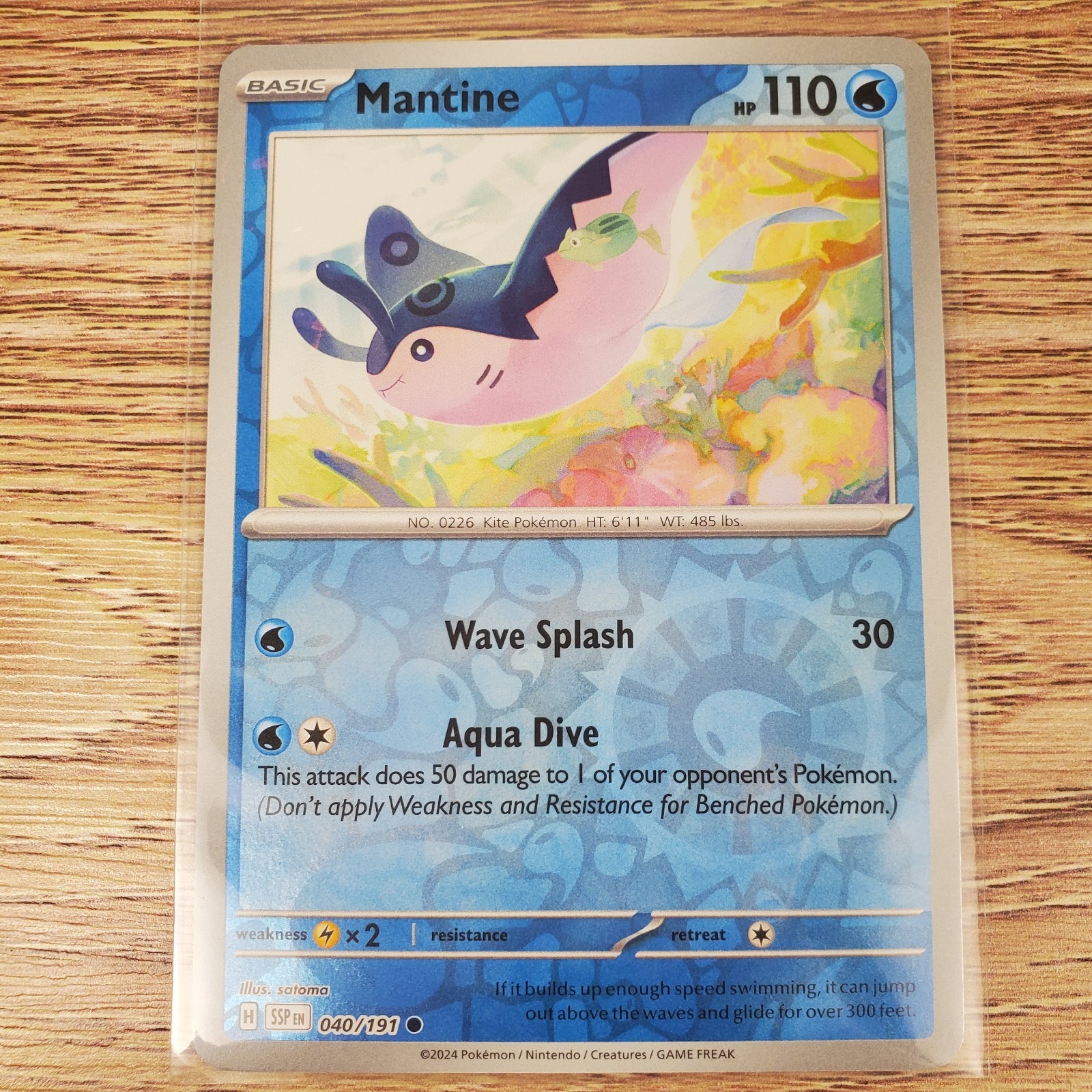 Mantine 040/191 Reverse Holo Common Surging Sparks Pokemon TCG NM