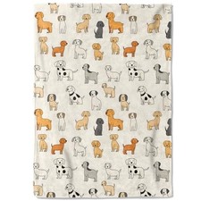 Cute Dog Fleece Blanket - 50x60in Cartoon Puppy Throw 50x60 Inch Dog 01