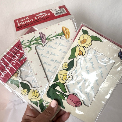Vintage 80s Picture Frames for 3.5x5 Pictures Tulips floral Cottagecore