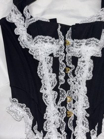Agent Provocateur Zena Maid Overbust Corset Black/White Lace-Up Boned 2E