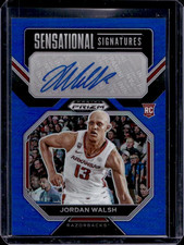 Jordan Walsh Arkansas Basketball Prizm autograph rookie card Auto /125 Celtics. rookie card picture