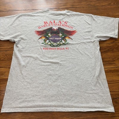 Harley Davidson T-Shirt Mens XL Wisconsin Dells  Bala's Gray T-Shirt