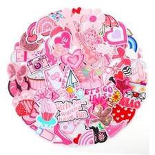 Girls' Iron-On Patches - 60Pcs - Random Pink Patches - Pink