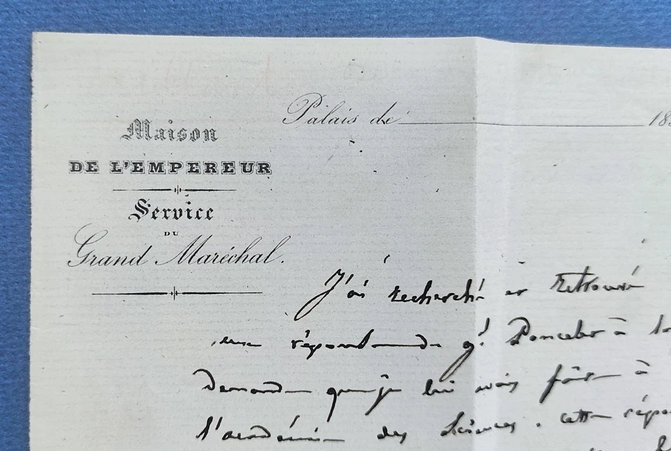 LETTRE AUTOGRAPHE MAISON DE L'EMPEREUR SERVICE DU GRAND MARECHAL Second Empire - Photo 3/3