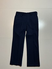 Vintage 70s Blue Textured Polyester Flare Disco Mod Atomic Leisure Dress Pants