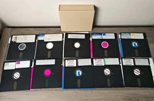 Lot of 10 Floppy 5.25" Disk Diskettes Vintage 70s 80s Floppies Software In Case