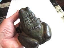Antique JACKSON FARM WAGON - ADVERTISING Cast Iron FROG DOOR STOP O/P
