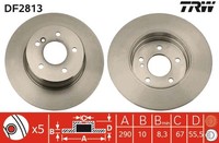 2X TRW Bremsscheibe DF2813 FüR Mercedes CLK CLC SLK S203 W202 A208 W203 Klasse
