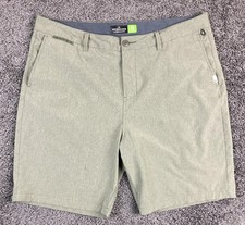 Quiksilver Union Heather Amphibian Hybrid Shorts Men Green 4-Way Stretch Sz 38