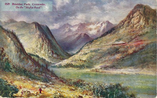 Vintage Postcard, Moffat Road, Railroad Line, Boulder Park, Colorado, CO., used
