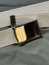 Silver Buckle - Canvas Web Belt - Adjustable Size Cut to Fit Golf Belt - 48  