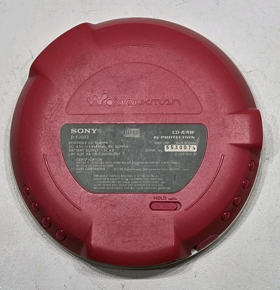 Reproductor de CD portátil Sony rosa D-FJ003 con sintonizador AM/FM USADO EN EXCELENTE ESTADO *FUNCIONA PROBADO* Foto 2 de 4