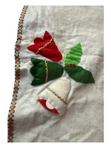 50er Vintage Filz Applikation Pailletten Bäume Glocken Weihnachten Rock kitschig MCM - Bild 11 von 21