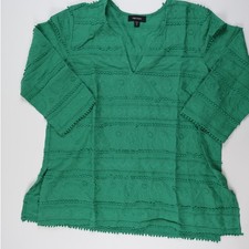 Karen Kane Tunic Sun Dazed Embroidered Green XL NWT