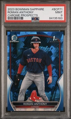ROMAN ANTHONY 2023 Bowman Chrome SAPPHIRE 1ST RC #BCP-71 Rookie PSA 9