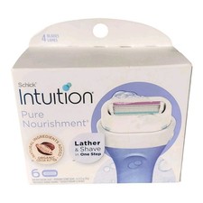 Schick Intuition Sensitive Care Pure Nourishment Refill Blade Cartridges 6 Pack 4.33 per gallon