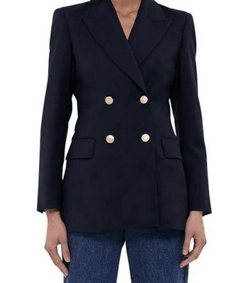 SABA ''Celeste'' wool blend double breasted blazer in French navy size UK8 BNWT