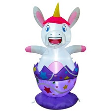 5FT Easter Inflatables Decoration Unicorn Break Egg Shell with LED Lights 21002