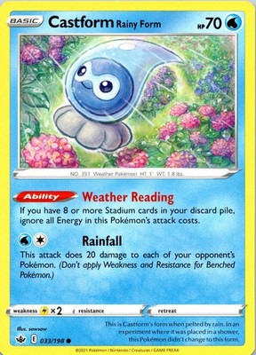 Castform Rainy Form 033/198 | SWSH06: Chilling Reign