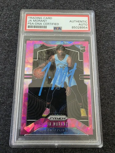 Ja Morant 2019-20 Panini Prizm #249 Pink Ice Auto Rookie RC PSA/DNA