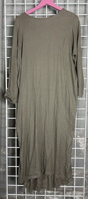 BLACK CRANE Women s Size Medium Wool Back Pleated Cocoon Dress Made In USA