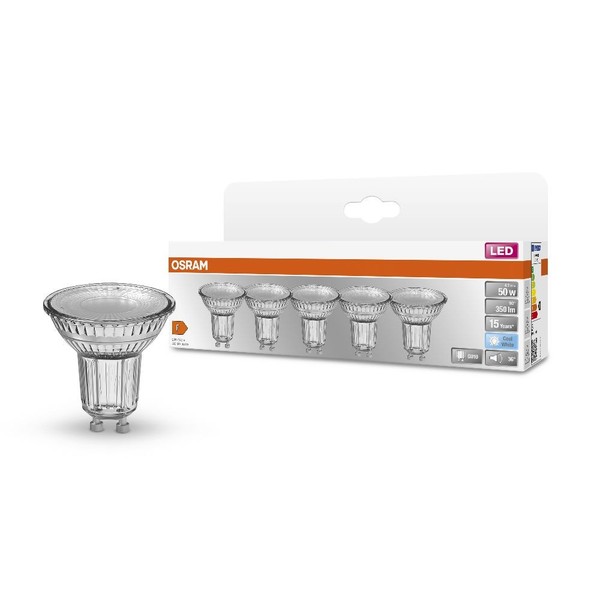 5Er-Pack Osram Led Star PAR16 GU10 Strahler 4.3W=50W 36° Neutralweiss Glas-image