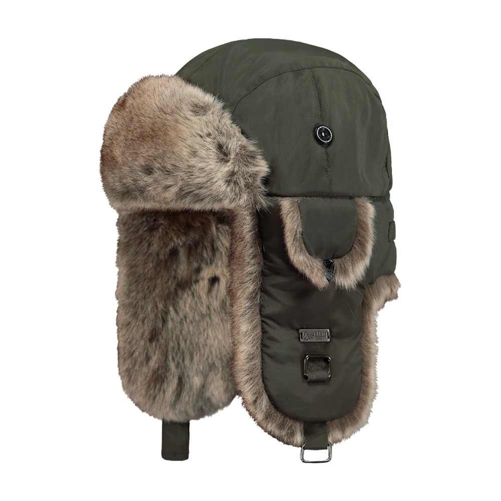 Barts Kamikaze Trapper Hat for Women in Army with Faux Fur Lining and Adjustable Chin Strap One Size - Image 2