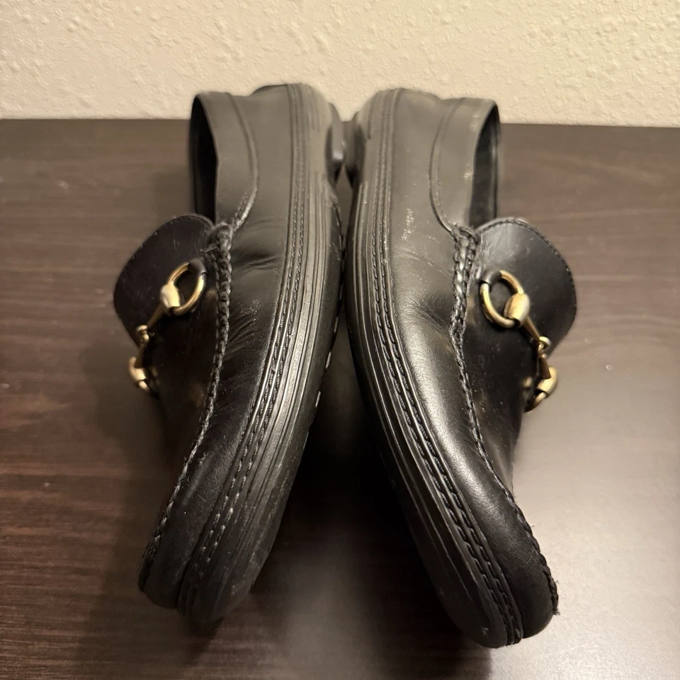 Gucci Men’s Horsebit Loafers Size 10.5 Black Leather Slip On Dress Shoes - Image 3 of 4