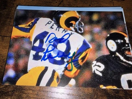 Los Angeles Rams ROD PERRY Autograph Signed 4x6 Photo Colorado Super Bowl XIV