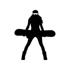 Girl Snowboarder Sticker Decal Die Cut