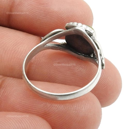 Citrine Stone Sterling Silver Boho Cocktail Best Daughters Gift Ring Jewellery - Picture 5 of 9