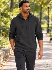 ID Ideology Men's Deep Charcoal Half-Zip Pullover Hoodie