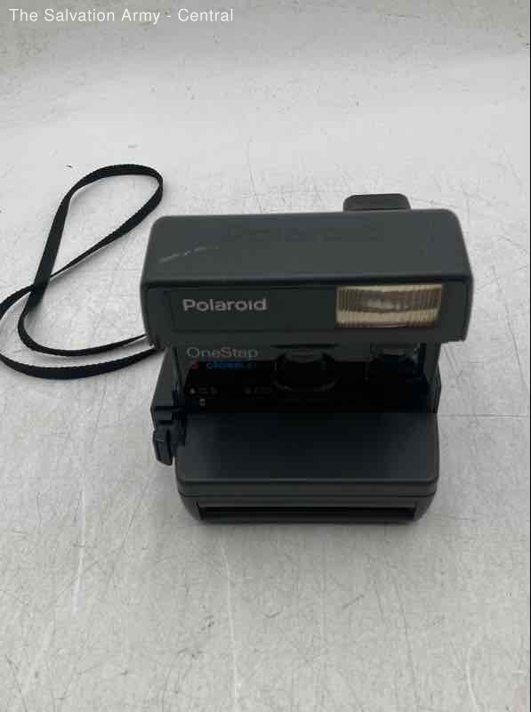 Polaroid OneStep Closeup Black Built-In Flash Instant Camera With Strap