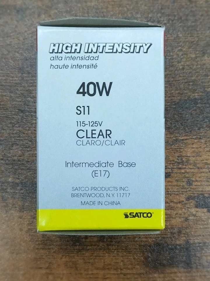 9 Pack Satco S3629 High Intensity S11 Clear Light Bulb 40W Intermediate E17 - Image 4 of 4