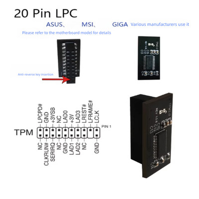 1PCS NEW TPM2.0 Security Module ASRock Motherboard LPC 20 pin Fast Delivery