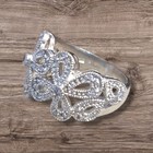 Lia Sophia Art Deco Style Vintage Fashion CZ Ring Size 7 Signed Necklace Set B&W — photo 3
