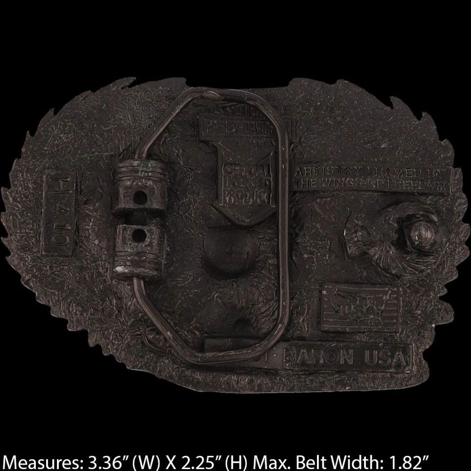 Harley Davidson Motocicleta Logo Eagle Motociclista Chopper Años 90 Vintage Hebilla de Cinturón Foto 4 de 4